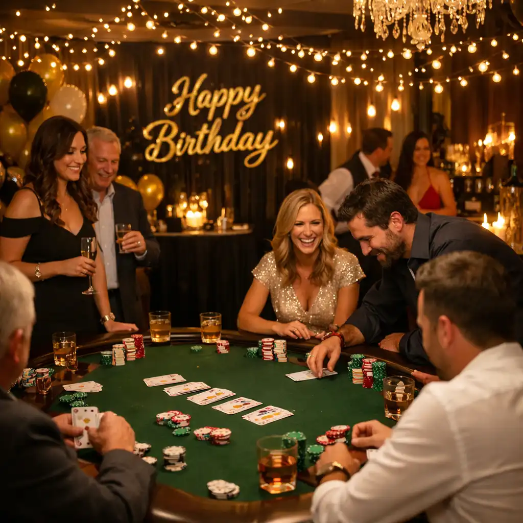Private Geburtstagsfeier mit Roulette in intimer Atmosphäre und personalisierten Details